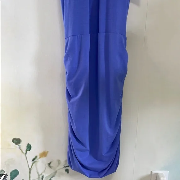Athleta Baja Blue Racerback Ruched Sides Halter Dress - Picture 5 of 11